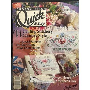 Cross X Stitch Quick & Easy April/May 1991 22 Project Patterns Magazines L 11 In